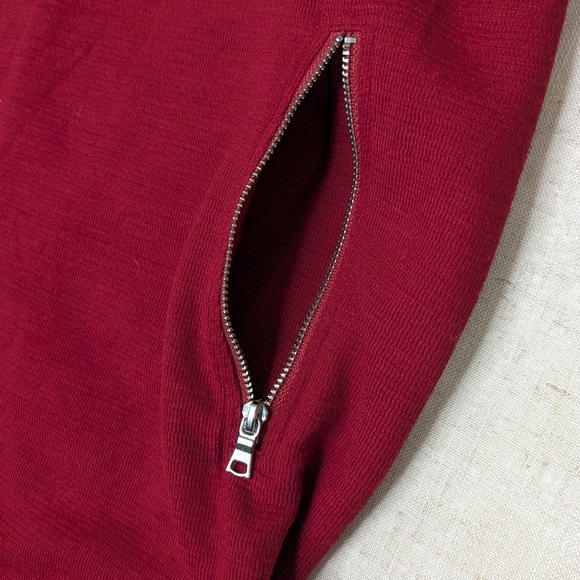 GAP | Vibrant Scarlet Textured Knit Shift Dress with Silver Zip Pockets ---M - Picture 5 of 10